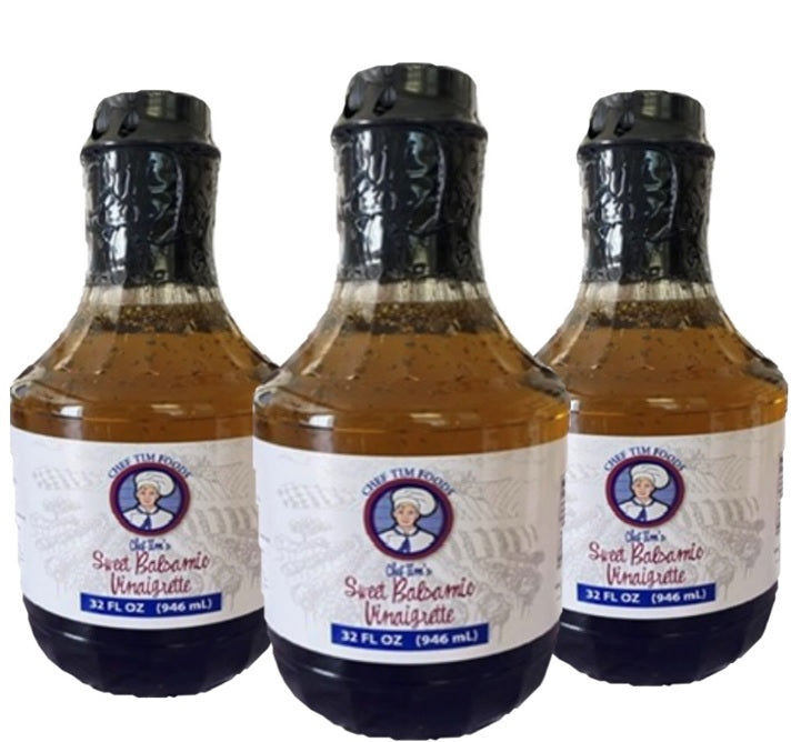 3-Pack Large Chef Tim's Sweet Balsamic Vinaigrette Salad Dressing and Chef Tim Foods 3-Pack Large Chef Tim's Sweet Balsamic Vinaigrette Salad Dressing and Chef Tim Foods