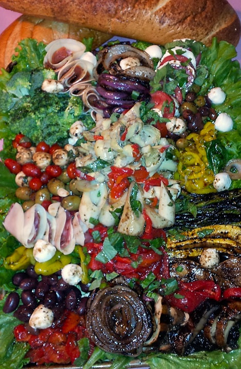 Antipasto means "before the meal" and is the traditional first course .  Roasted and marinaded with Chef Tim's Sweet Balsamic Vinaigrette salad dressing and marinade.  Made with 7 natural Ingredients and is Gluten Free & Cholesterol Free & No MSG
 Makes a Great as a Gift for people who love to cook and desire to eat healthy, and/or gluten free.  Made in USA.
"Shake, Shake, Shake. Don't Refrigerate"©