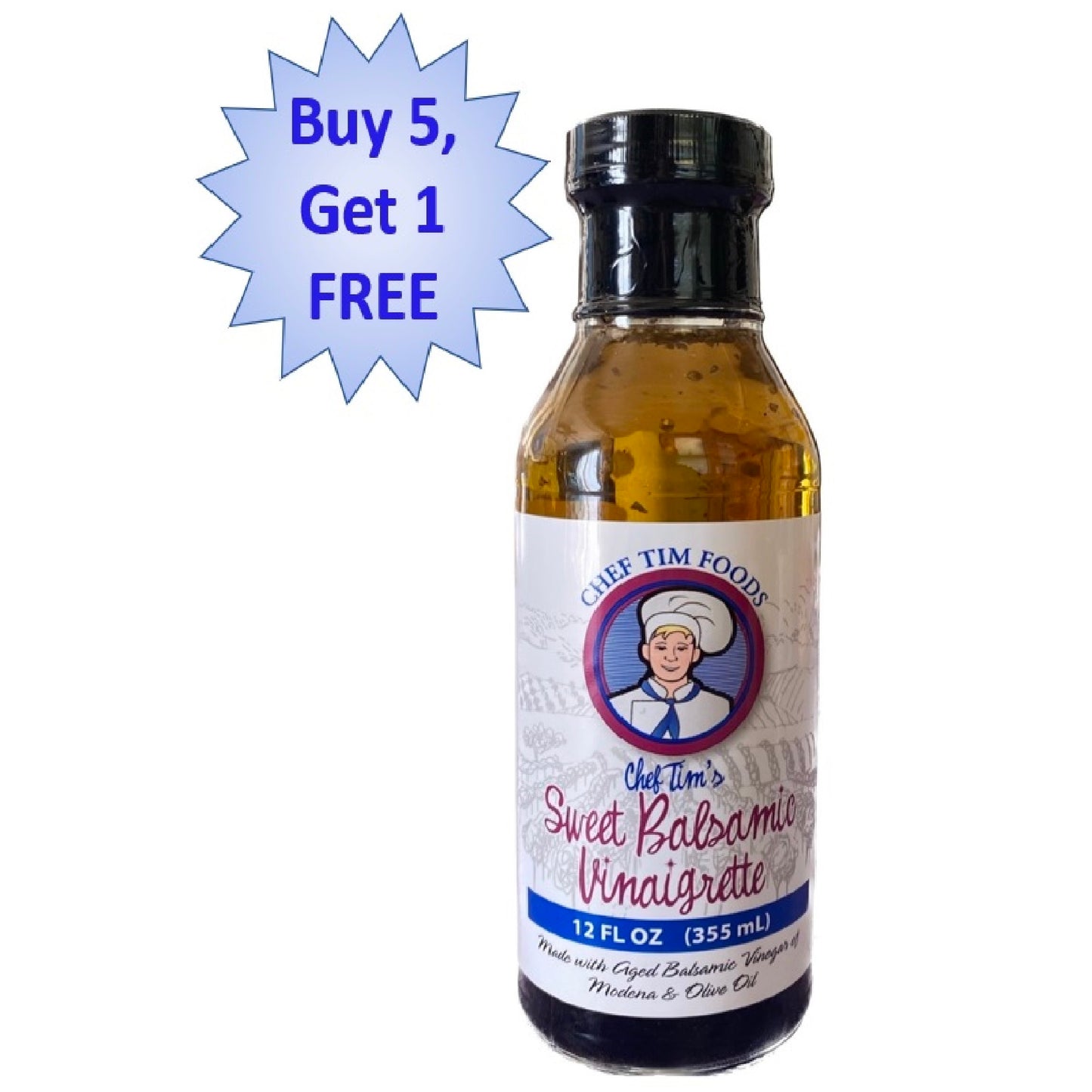 6-Pack Special - 12 oz Small Chef Tim's Sweet Balsamic Vinaigrette