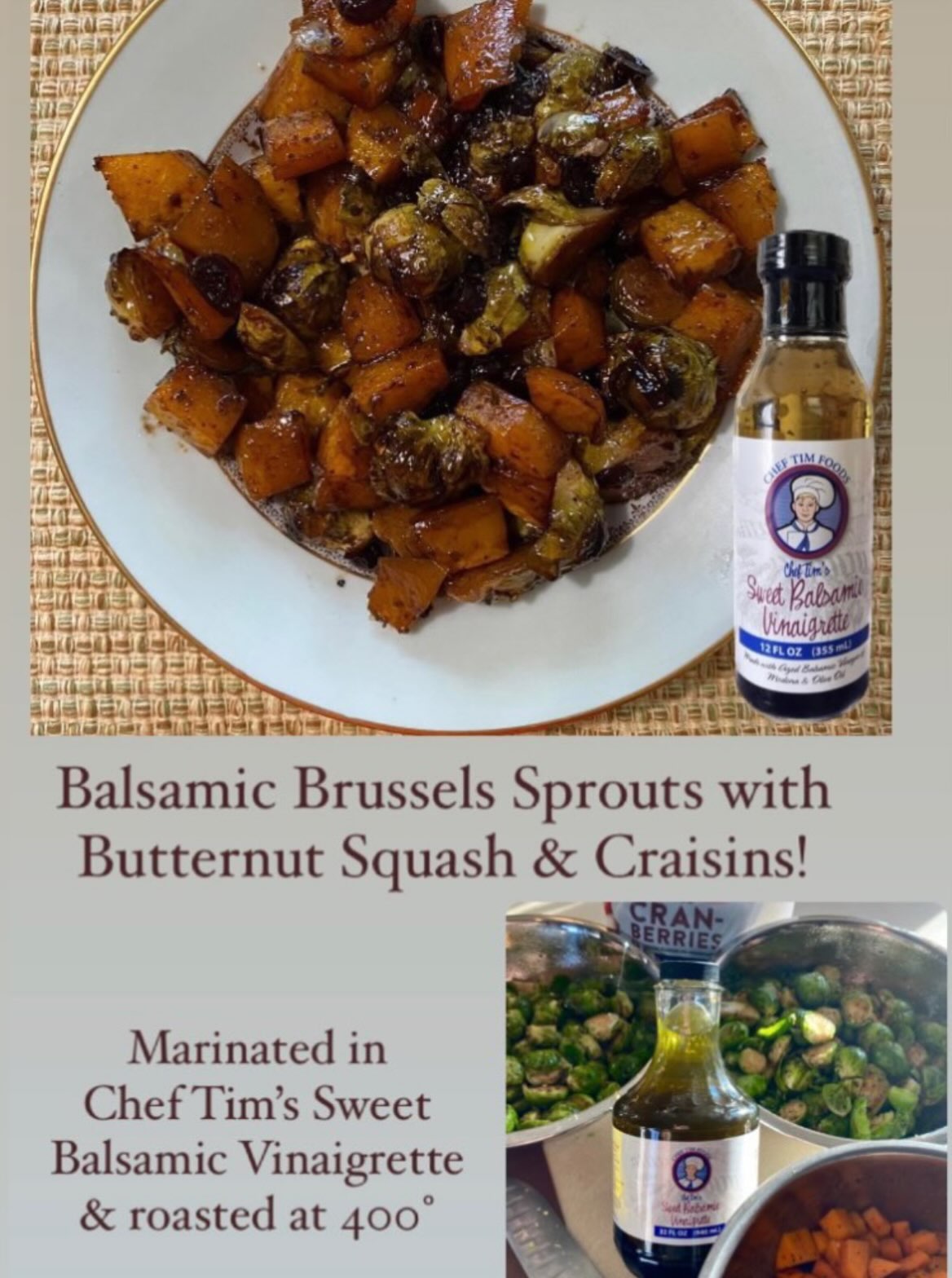 Chef Tim's Sweet Balsamic Vinaigrette 12oz & Savory All Purpose Combo